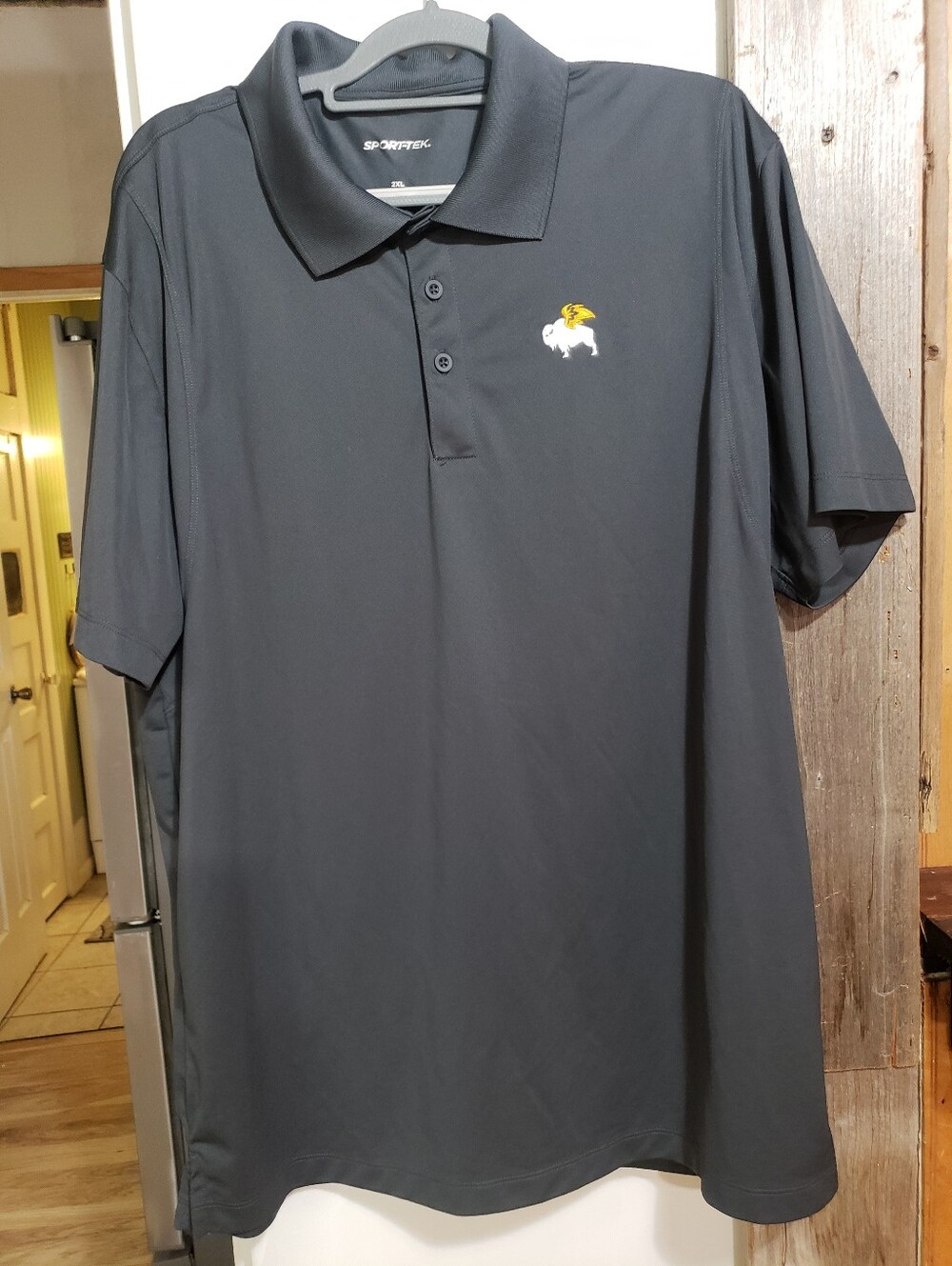 New Performance Polo Buffalo Wild Wing Logo Dark Grey 2XL